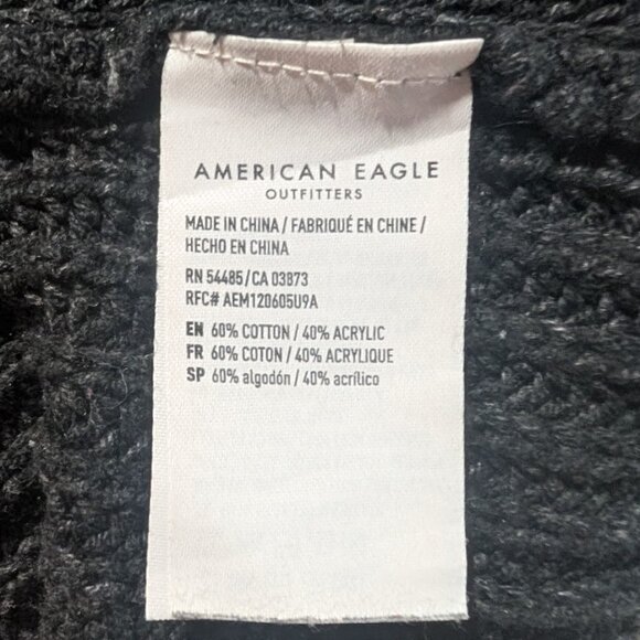 AE | Striped Cropped Crew Neck Sweater In Purple/Black - Picture 7 of 9